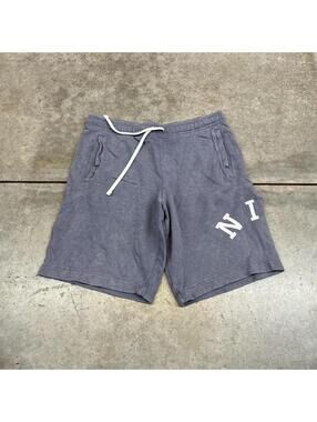 vintage nike faded navy blue spell out sweat shorts size medium